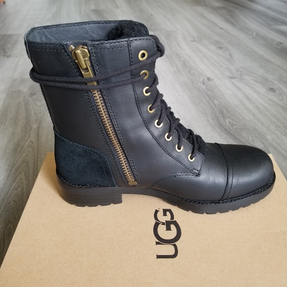 UGG Kilmer Exposed Fur Water-resistant Leather Boo - Picture 5 of 7